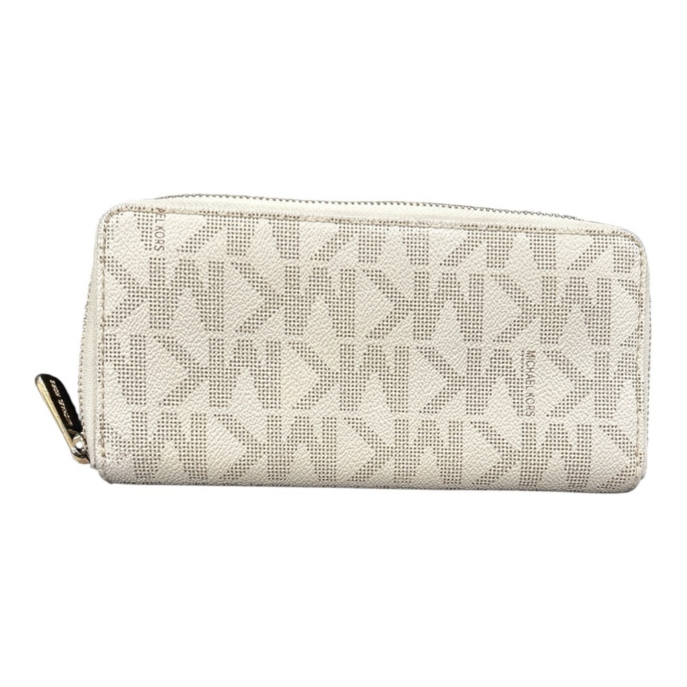 Michael Kors Jet Set Item Vanilla Zip Around Continental Wallet Vanilla - Picture 2 of 9